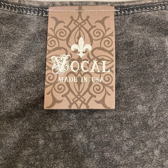 Vocal fringe rhinestone tank dress, size small acid wash aztec graphic boho midi - Picture 6 of 8